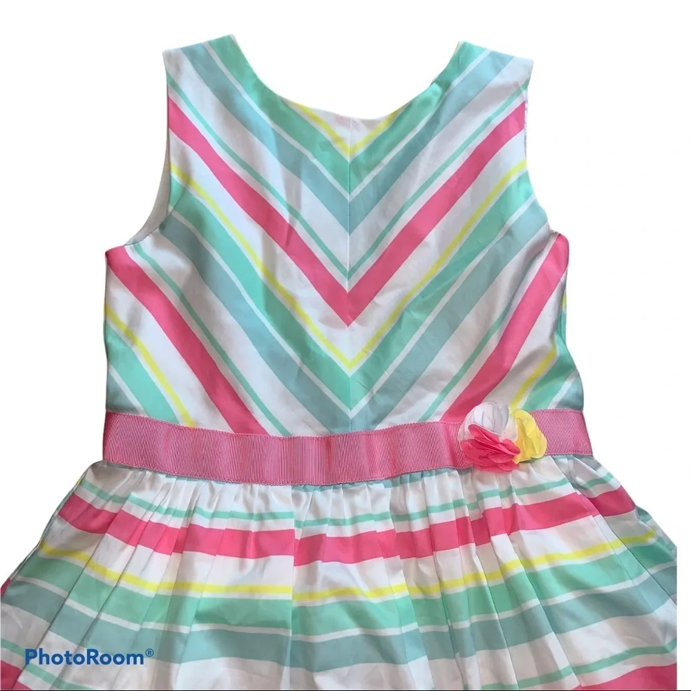 Carter’s Striped Rosette Sleeveless Dress size 8